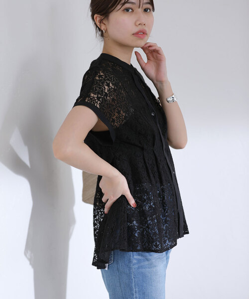 La TOTALITE(ラトータリテ)の「ジャガードチュニックシャツ(シャツ/ブラウス・レディース・ブラック/ホワイト・FREE)」の19枚目の写真