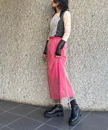 heki ヘキ スパンコールレイヤードスカート