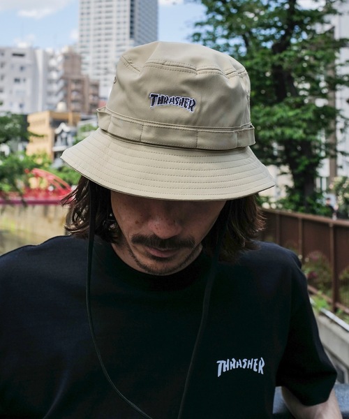 DT♪ DANISH 撥水加工テクニカルサテン ボンバージャケッ THRASHER 帽子 ハット DIAMOND LOGO MELTON BUCKET HAT
