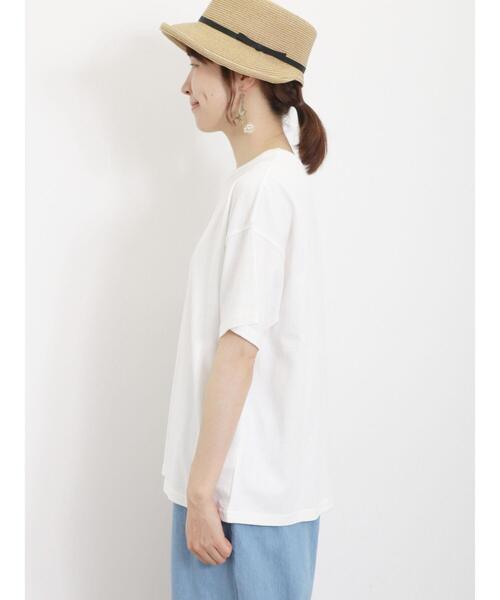 Samansa Mos2（サマンサ モスモス）の「2枚セットナンバリングシアーTシャツ（Tシャツ/カットソー・レディース・チャコールグレー/オフホワイト/カーキ/ブルー・F）」の13枚目の写真