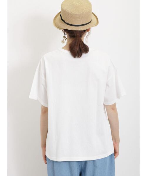Samansa Mos2（サマンサ モスモス）の「2枚セットナンバリングシアーTシャツ（Tシャツ/カットソー・レディース・チャコールグレー/オフホワイト/カーキ/ブルー・F）」の14枚目の写真
