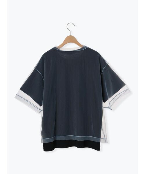 Samansa Mos2（サマンサ モスモス）の「2枚セットナンバリングシアーTシャツ（Tシャツ/カットソー・レディース・チャコールグレー/オフホワイト/カーキ/ブルー・F）」の11枚目の写真
