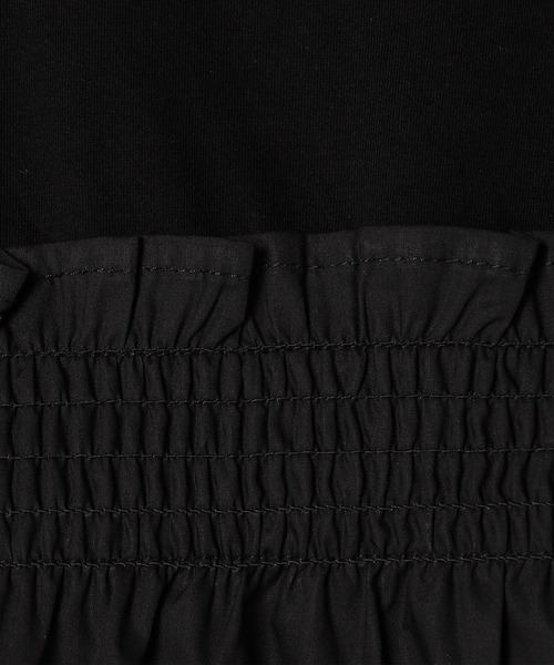 Grand PARK(グランドパーク)の「異素材ドッキング 半袖プルオーバー(シャツ/ブラウス・レディース・オフホワイト/ブラック/ブルー・FREE)」の11枚目の写真