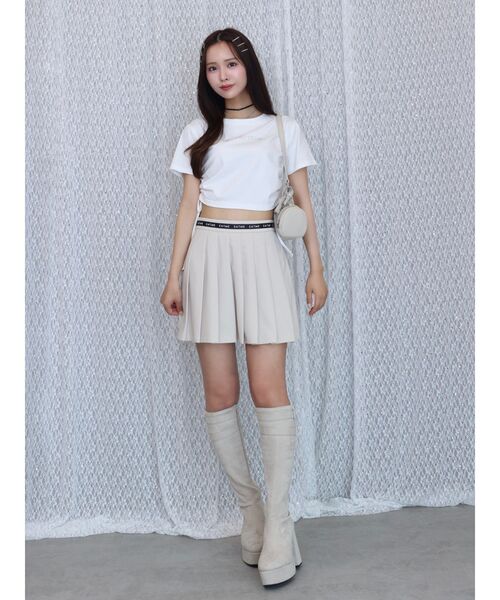 EATME（イートミー）の「ドロストクロップTシャツ（Tシャツ/カットソー・レディース・ラベンダー/オフホワイト/ブラック/レッド・FREE）」の7枚目の写真