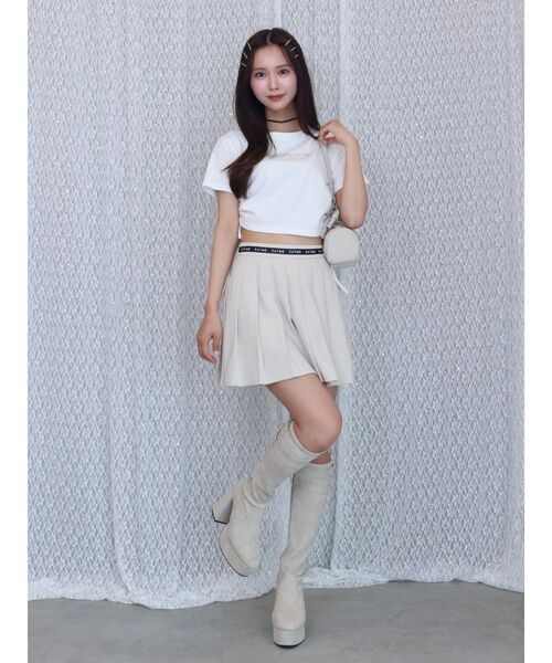 EATME（イートミー）の「ドロストクロップTシャツ（Tシャツ/カットソー・レディース・ラベンダー/オフホワイト/ブラック/レッド・FREE）」の8枚目の写真