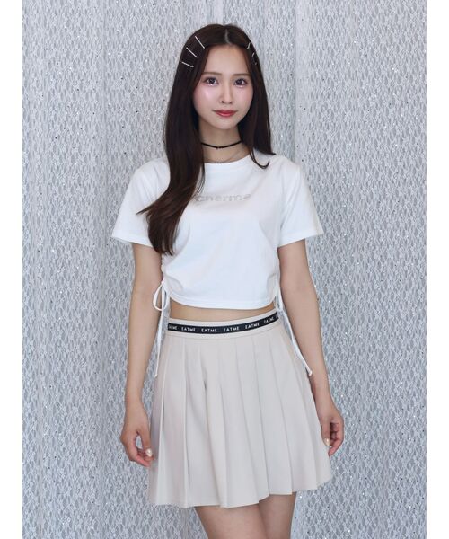 EATME（イートミー）の「ドロストクロップTシャツ（Tシャツ/カットソー・レディース・ラベンダー/オフホワイト/ブラック/レッド・FREE）」の9枚目の写真