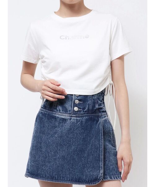 EATME（イートミー）の「ドロストクロップTシャツ（Tシャツ/カットソー・レディース・ラベンダー/オフホワイト/ブラック/レッド・FREE）」の11枚目の写真