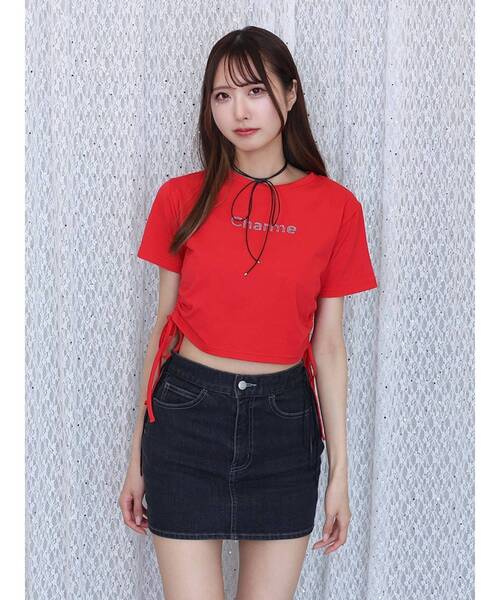 EATME（イートミー）の「ドロストクロップTシャツ（Tシャツ/カットソー・レディース・ラベンダー/オフホワイト/ブラック/レッド・FREE）」の12枚目の写真