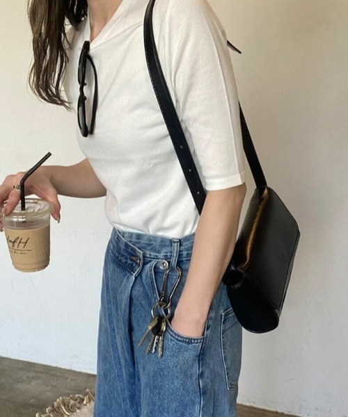 ISOOK（アイスー）の「スクエアショルダーバッグ(kiharu select) / スクエアバッグ ショルダーバッグ ミニバッグ（ショルダーバッグ・レディース・ブラック・FREE）」の7枚目の写真