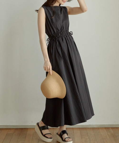 ACYM(アシーム)の「Back cut ribbon ワンピース(ワンピース・レディース・アイボリー/ブラック/ベージュ・FREE)」の8枚目の写真