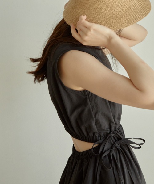 ACYM(アシーム)の「Back cut ribbon ワンピース(ワンピース・レディース・アイボリー/ブラック/ベージュ・FREE)」の16枚目の写真