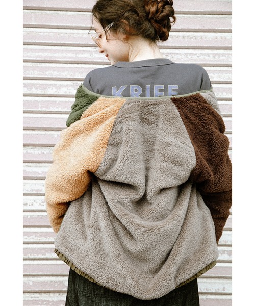 KRIFF MAYER Lady's Collection（クリフメイヤーレディースコレクション）の「ノーカラーひっくりJK（ノーカラージャケット・レディース・ナチュラル/その他6/ブラック/その他5/カラフル/キャメル・LARGE/MEDIUM）」の4枚目の写真