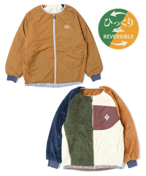 KRIFF MAYER Lady's Collection（クリフメイヤーレディースコレクション）の「ノーカラーひっくりJK（ノーカラージャケット・レディース・ナチュラル/その他6/ブラック/その他5/カラフル/キャメル・LARGE/MEDIUM）」の3枚目の写真