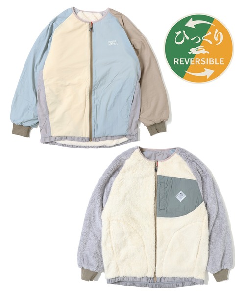 KRIFF MAYER Lady's Collection（クリフメイヤーレディースコレクション）の「ノーカラーひっくりJK（ノーカラージャケット・レディース・ナチュラル/その他6/ブラック/その他5/カラフル/キャメル・LARGE/MEDIUM）」の6枚目の写真