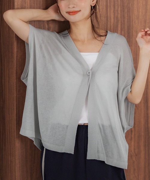 coca（coca）（コカ）の「【WEB限定セール】ハイゲージサマーカーディガン（カーディガン/ボレロ・レディース・ライトベージュ/ブラック/カーキ/グレー・ONE SIZE）」の3枚目の写真