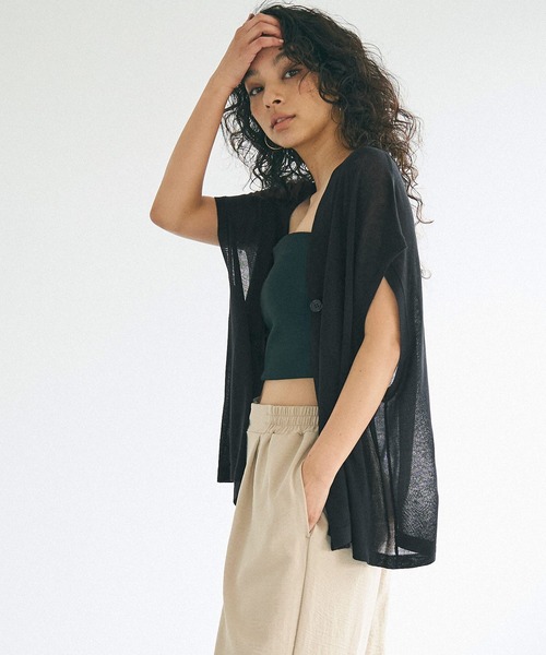 coca（coca）（コカ）の「【WEB限定セール】ハイゲージサマーカーディガン（カーディガン/ボレロ・レディース・ライトベージュ/ブラック/カーキ/グレー・ONE SIZE）」の8枚目の写真