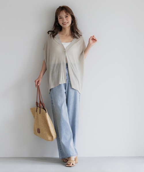 coca（coca）（コカ）の「【WEB限定セール】ハイゲージサマーカーディガン（カーディガン/ボレロ・レディース・ライトベージュ/ブラック/カーキ/グレー・ONE SIZE）」の10枚目の写真