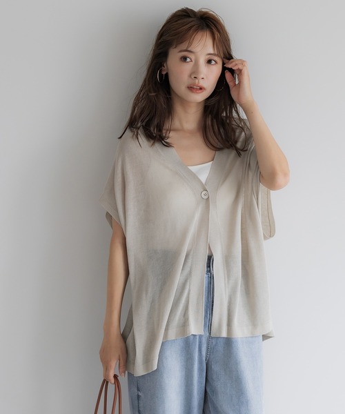 coca（coca）（コカ）の「【WEB限定セール】ハイゲージサマーカーディガン（カーディガン/ボレロ・レディース・ライトベージュ/ブラック/カーキ/グレー・ONE SIZE）」の9枚目の写真