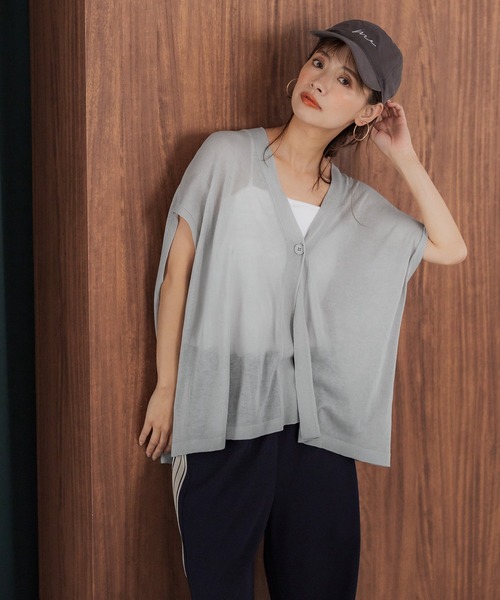 coca（coca）（コカ）の「【WEB限定セール】ハイゲージサマーカーディガン（カーディガン/ボレロ・レディース・ライトベージュ/ブラック/カーキ/グレー・ONE SIZE）」の14枚目の写真