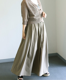 接触冷感タックフレアスカート