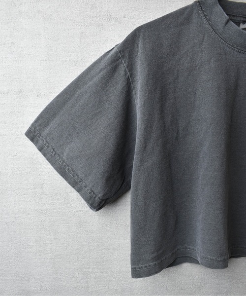 SHAKA WeAR（シャカウェア）の「【SHAKA Wear】GARMENT DYE CROP TOP / ガーメントダイ クロップ トップ（Tシャツ/カットソー・レディース・クリーム/スミクロ/ピンク・SMALL/MEDIUM）」の4枚目の写真