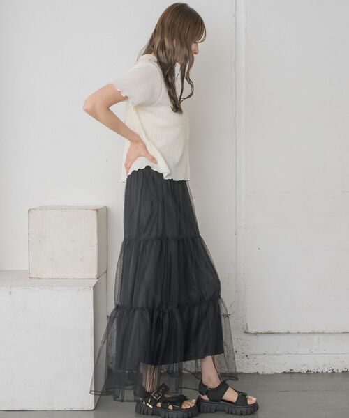 RETRO GIRL（レトロガール）の「カットジャガードカーデ（カーディガン/ボレロ・レディース・ブラック/ブルー/ピンク/ナチュラル・FREE）」の12枚目の写真