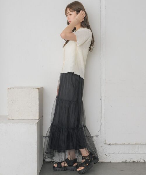 RETRO GIRL（レトロガール）の「カットジャガードカーデ（カーディガン/ボレロ・レディース・ブラック/ブルー/ピンク/ナチュラル・FREE）」の13枚目の写真