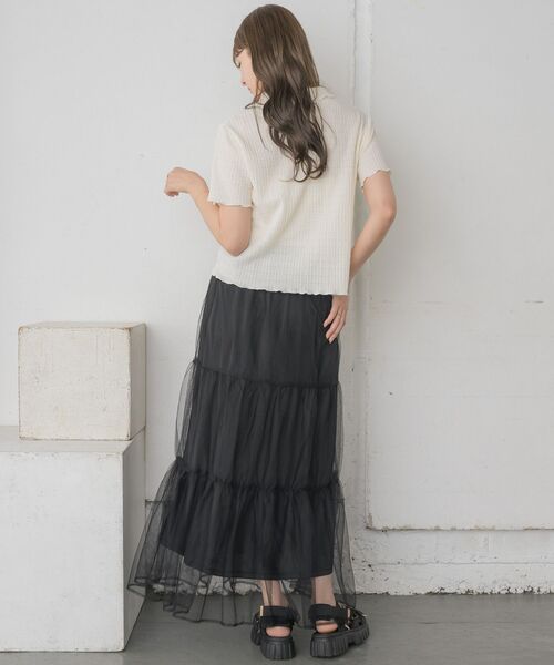 RETRO GIRL（レトロガール）の「カットジャガードカーデ（カーディガン/ボレロ・レディース・ブラック/ブルー/ピンク/ナチュラル・FREE）」の14枚目の写真