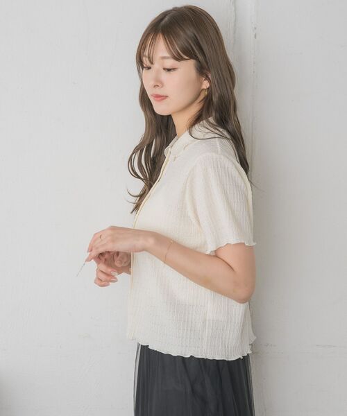 RETRO GIRL（レトロガール）の「カットジャガードカーデ（カーディガン/ボレロ・レディース・ブラック/ブルー/ピンク/ナチュラル・FREE）」の17枚目の写真