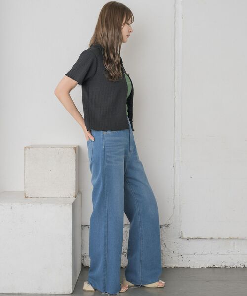 RETRO GIRL（レトロガール）の「カットジャガードカーデ（カーディガン/ボレロ・レディース・ブラック/ブルー/ピンク/ナチュラル・FREE）」の20枚目の写真