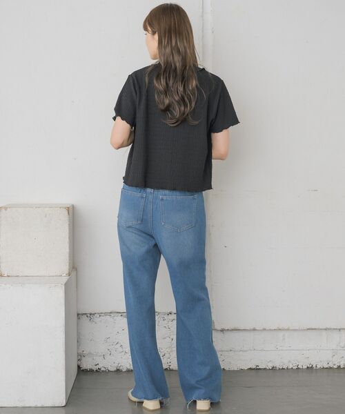 RETRO GIRL（レトロガール）の「カットジャガードカーデ（カーディガン/ボレロ・レディース・ブラック/ブルー/ピンク/ナチュラル・FREE）」の22枚目の写真