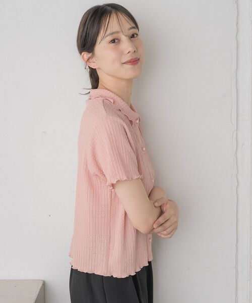 RETRO GIRL（レトロガール）の「カットジャガードカーデ（カーディガン/ボレロ・レディース・ブラック/ブルー/ピンク/ナチュラル・FREE）」の5枚目の写真