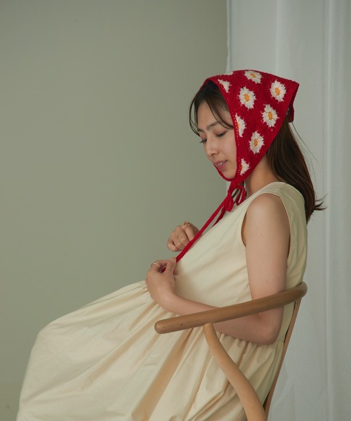 セール】【SETUP7】フラワークロシェ ヘッドスカーフ バブーシュカ KNF