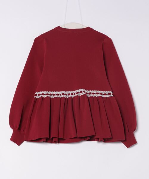 idem(イデム)の「velours ribbon peplum cardigan / リボンペプラムカーディガン(カーディガン/ボレロ・レディース・レッド/ネイビー/アイボリー/グレー・FREE)」の15枚目の写真