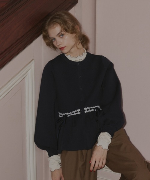 美品　PEPLUM ペプラム ヨシキヒシヌマ カーディガン シワ加工　フリル 美品 PEPLUM ペプラム ヨシキヒシヌマ カーディガン シワ加工 フリル