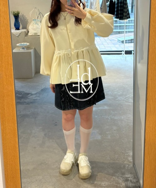 idem（イデム）の「velours ribbon peplum cardigan / リボンペプラムカーディガン（カーディガン/ボレロ・レディース・レッド/ネイビー/アイボリー/グレー・FREE）」の17枚目の写真