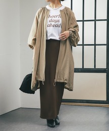 un dix cors（アンディコール）の「《さっと羽織れる軽量アウター》麻調シアーロングブルゾン（ブルゾン）」