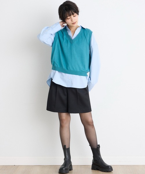 INED CLARO（イネドクラロ）の「クロップドニットベスト（ニット/セーター・レディース・エメラルドブルー/ブラウン/ネイビー/パープル・フリー）」の15枚目の写真