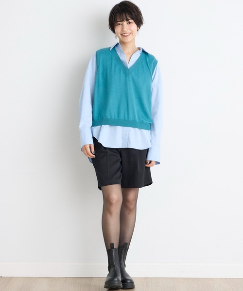 INED CLARO（イネドクラロ）の「クロップドニットベスト（ニット/セーター・レディース・エメラルドブルー/ブラウン/ネイビー/パープル・フリー）」の17枚目の写真