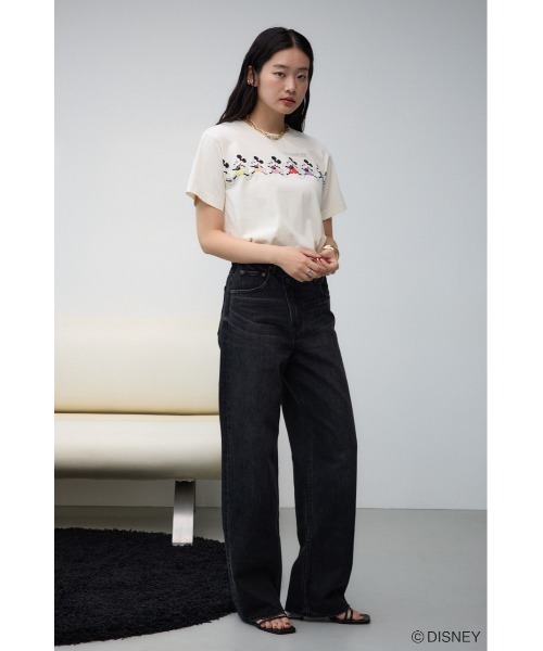 AZUL by moussy(アズールバイマウジー)の「JM ミッキーTシャツ(Tシャツ/カットソー・レディース・オフホワイト/チャコールグレー・FREE)」の5枚目の写真