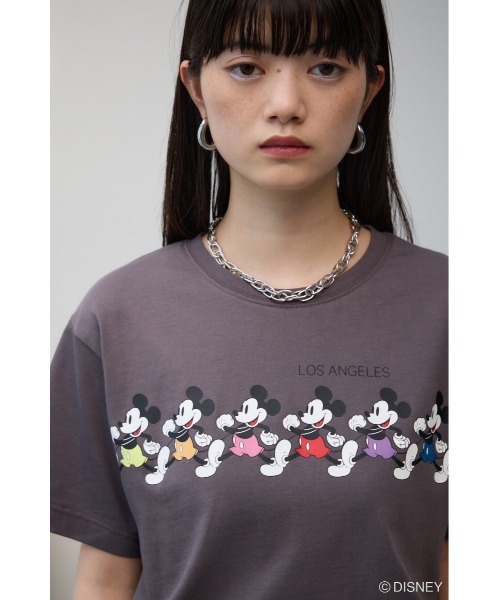 AZUL by moussy(アズールバイマウジー)の「JM ミッキーTシャツ(Tシャツ/カットソー・レディース・オフホワイト/チャコールグレー・FREE)」の13枚目の写真