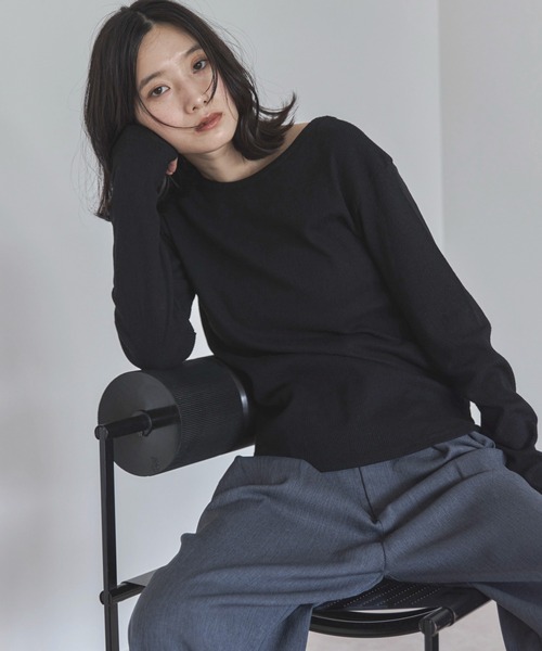 feepur(フェピュール)の「2wayワッフルロンTee(Tシャツ/カットソー・レディース・チャコールグレー/オフホワイト/ブラック/イエロー・MEDIUM)」の3枚目の写真