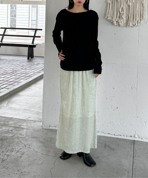 feepur(フェピュール)の「2wayワッフルロンTee(Tシャツ/カットソー・レディース・チャコールグレー/オフホワイト/ブラック/イエロー・MEDIUM)」の5枚目の写真