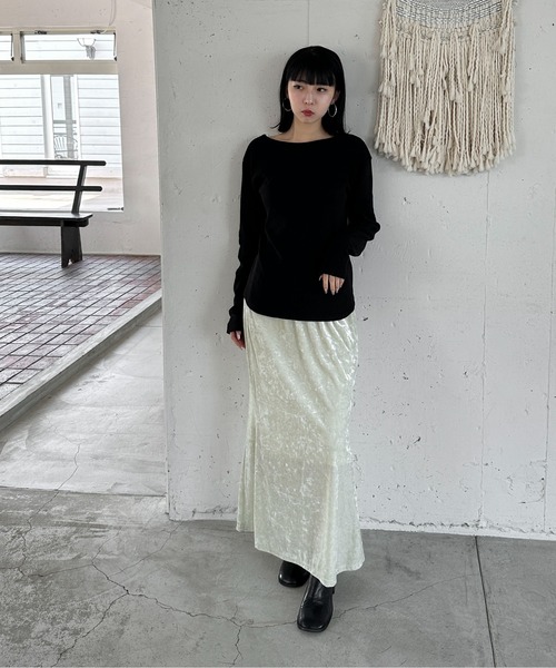 feepur(フェピュール)の「2wayワッフルロンTee(Tシャツ/カットソー・レディース・チャコールグレー/オフホワイト/ブラック/イエロー・MEDIUM)」の6枚目の写真