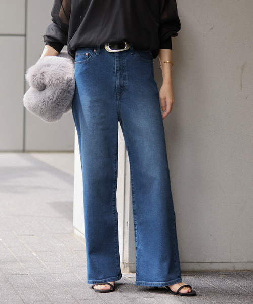 JOURNAL STANDARD relume（ジャーナルスタンダード　レリューム）の「《追加2》ストレッチデニムストレート 5ポケット（デニムパンツ・レディース・チャコールグレー/ブルー系その他・40/38/36）」の2枚目の写真