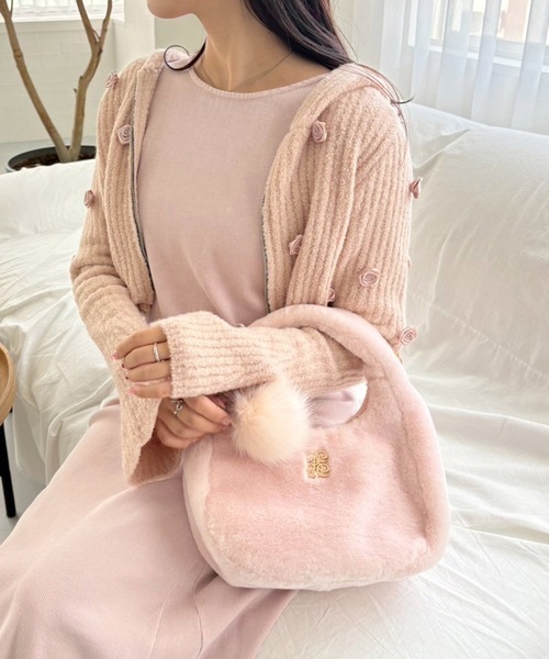 one after another NICE CLAUP（ワンアフターアナザーナイスクラップ）の「フェイクファーミニバッグ（ハンドバッグ・レディース・ブラウン/ピンク/アイボリー・FREE）」の18枚目の写真