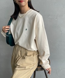 [GYMPHLEX/ジムフレックス] ワンポイント刺繍ロゴ クルーネックロンT