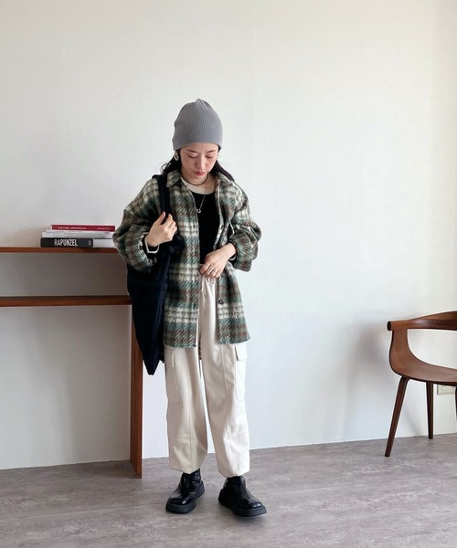 reca（レカ）の「オーバーサイズチェックシャツジャケット（その他アウター・レディース・オレンジ/ブラウン・M）」の8枚目の写真