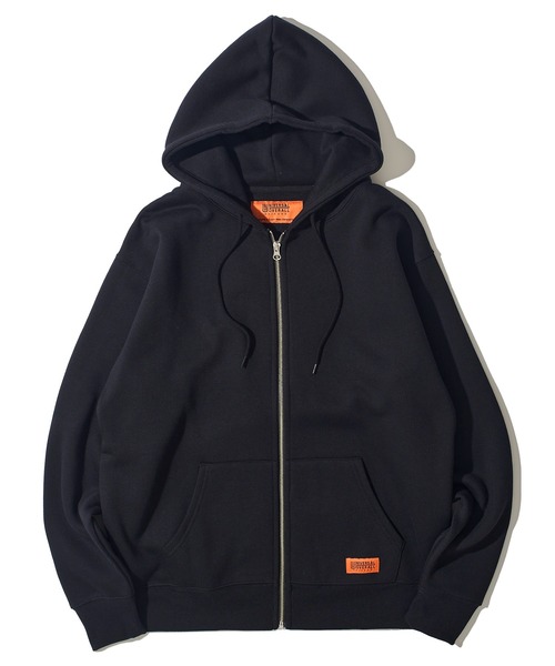 UNIVERSAL OVERALL(ユニバーサルオーバーオール)の「【UNIVERSAL OVERALL】T/C SWEAT ZIP HOODIE / 裏起毛スウェットジップアップパーカー(パーカー・メンズ・ブラック/グレー/ホワイト/オートミール/ネイビー/オレンジ・MEDIUM/LARGE/X-LARGE)」の9枚目の写真