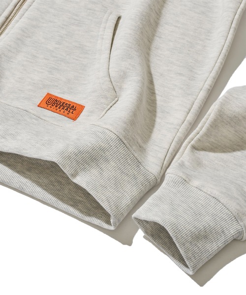 UNIVERSAL OVERALL(ユニバーサルオーバーオール)の「【UNIVERSAL OVERALL】T/C SWEAT ZIP HOODIE / 裏起毛スウェットジップアップパーカー(パーカー・メンズ・ブラック/グレー/ホワイト/オートミール/ネイビー/オレンジ・MEDIUM/LARGE/X-LARGE)」の20枚目の写真